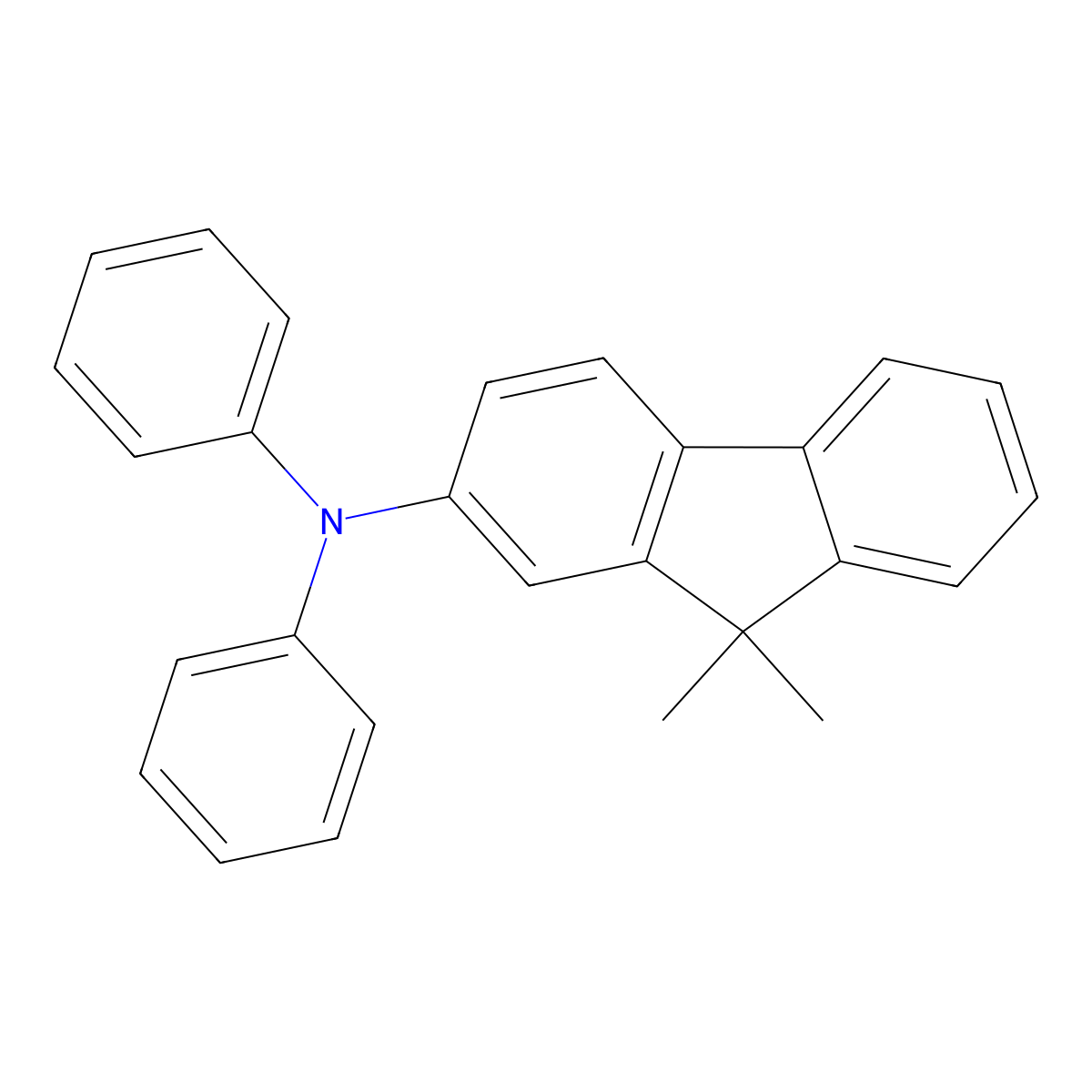 9,9-Dimethyl-N,N-diphenyl-9H-fluoren-2-amine molecular structure, CAS 148077-51-4