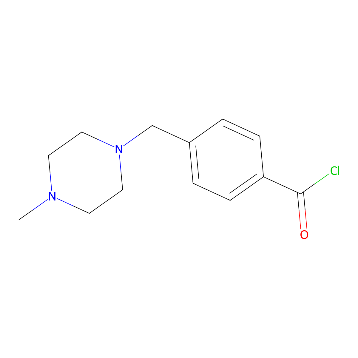 4-((4-Methylpiperazin-1-yl)methyl)benzoyl chloride molecular structure, CAS 148077-69-4