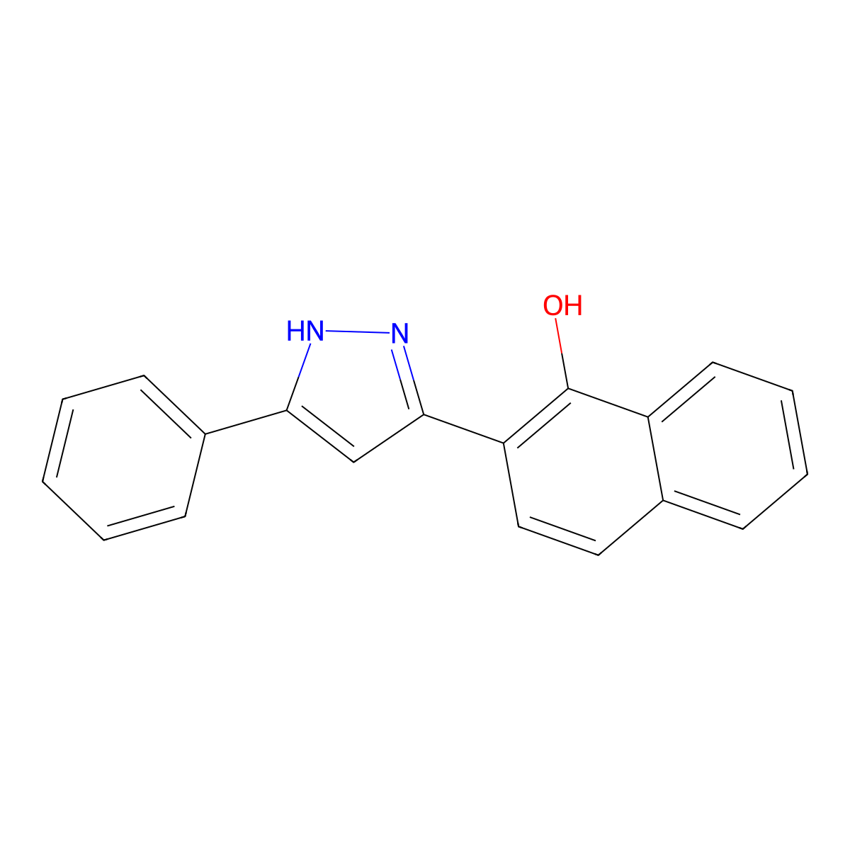2-(5-phenyl-1H-pyrazol-3-yl)naphthalen-1-ol molecular structure, CAS 148077-93-4