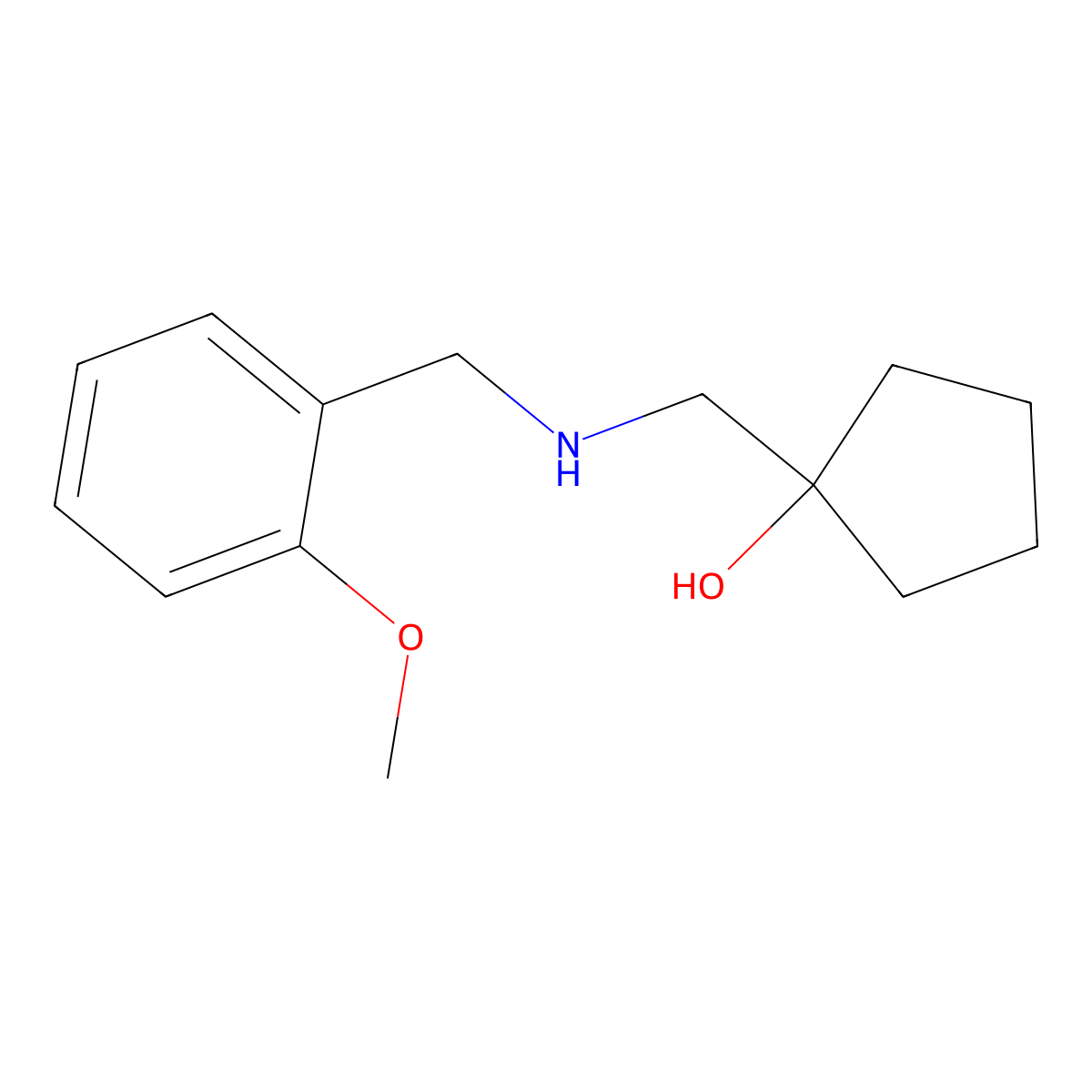 1-(((2-Methoxybenzyl)amino)methyl)cyclopentan-1-ol molecular structure, CAS 1480780-46-8