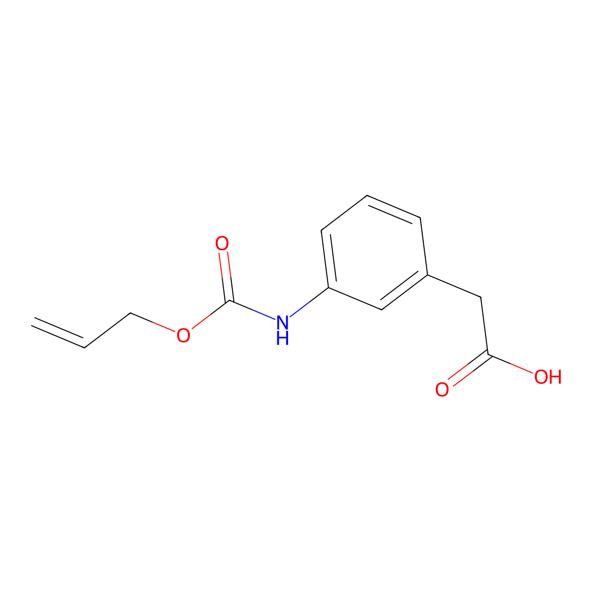 2-(3-{[(Prop-2-en-1-yloxy)carbonyl]amino}phenyl)acetic acid molecular structure, CAS 1480799-52-7