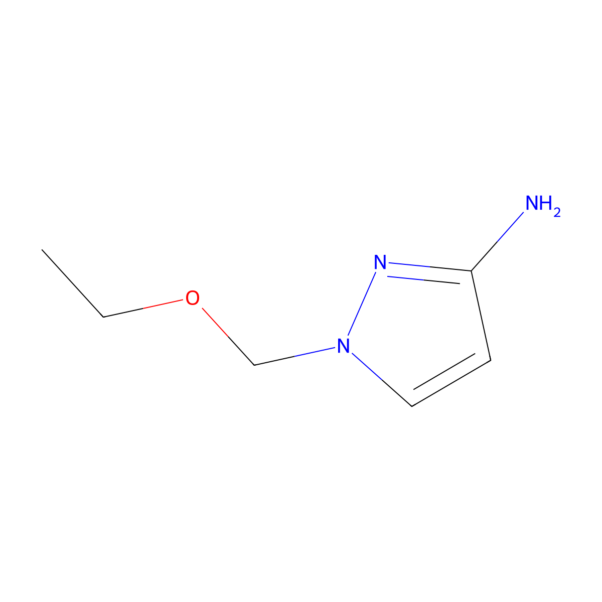1-(ethoxymethyl)-1H-pyrazol-3-amine molecular structure, CAS 1480818-27-6