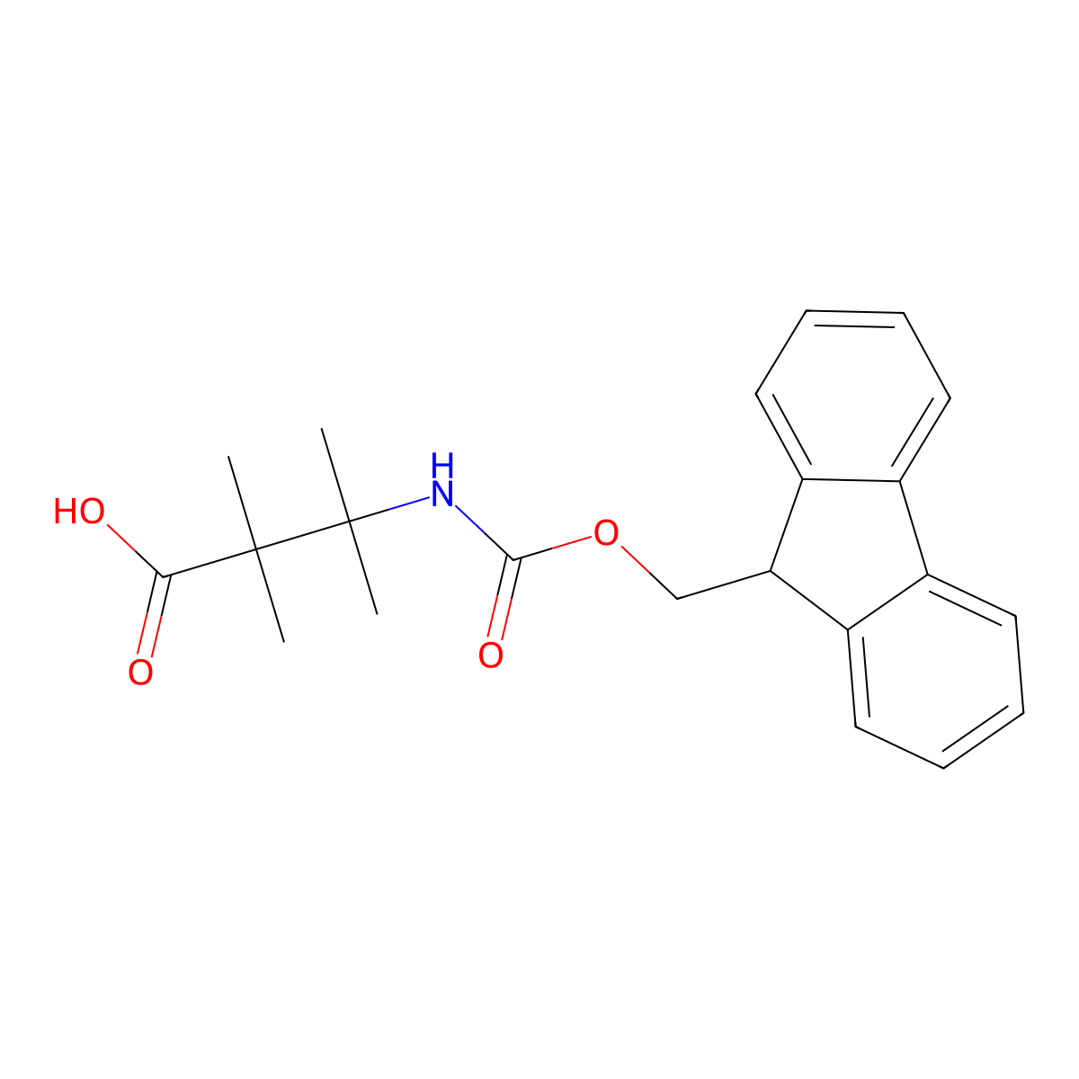 3-((((9H-fluoren-9-yl)methoxy)carbonyl)amino)-2,2,3-trimethylbutanoic acid molecular structure, CAS 1480824-29-0