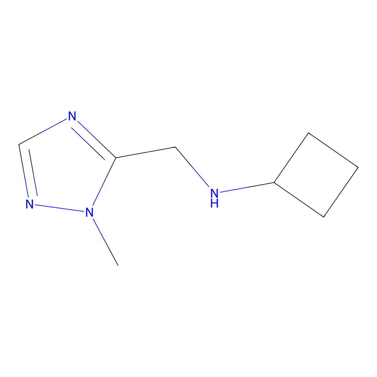 N-[(1-methyl-1H-1,2,4-triazol-5-yl)methyl]cyclobutanamine molecular structure, CAS 1480827-25-5