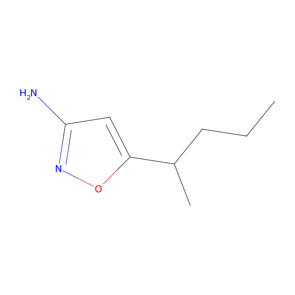 5-(Pentan-2-yl)isoxazol-3-amine molecular structure, CAS 1480843-46-6
