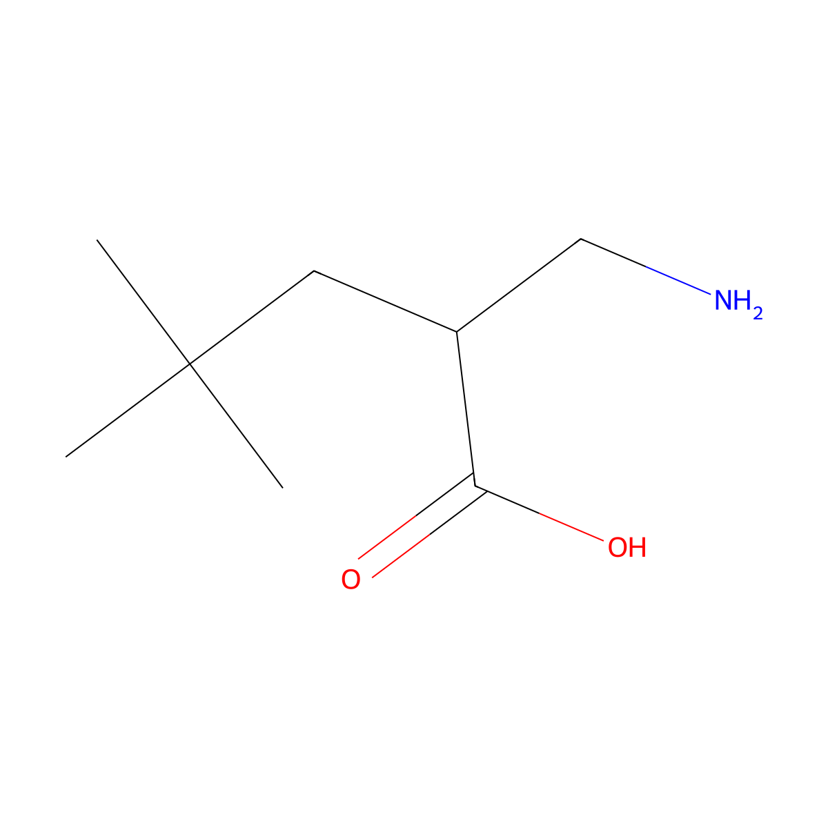 2-(Aminomethyl)-4,4-dimethylpentanoic acid molecular structure, CAS 1480858-77-2