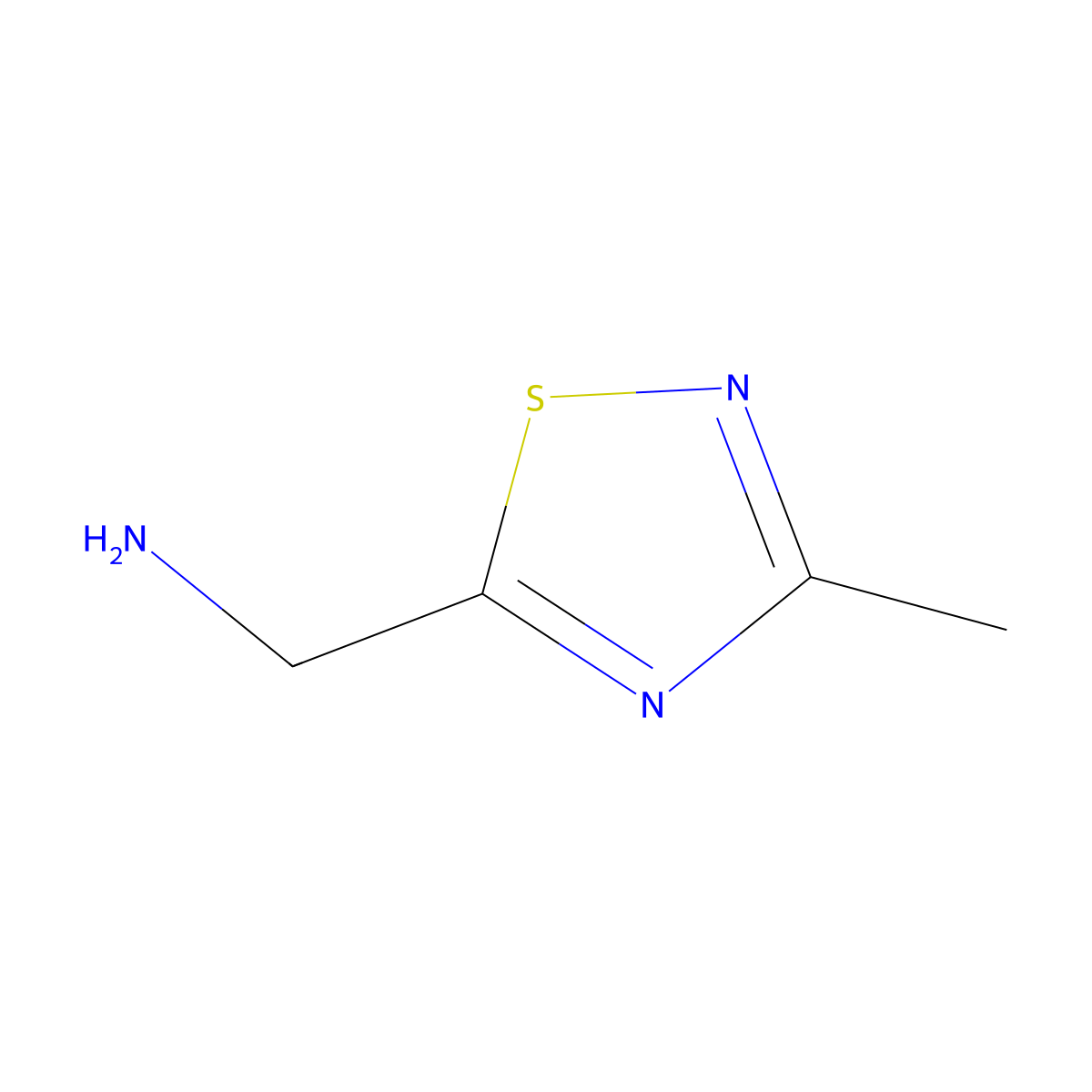 (3-Methyl-1,2,4-thiadiazol-5-yl)methanamine molecular structure, CAS 1480863-50-0