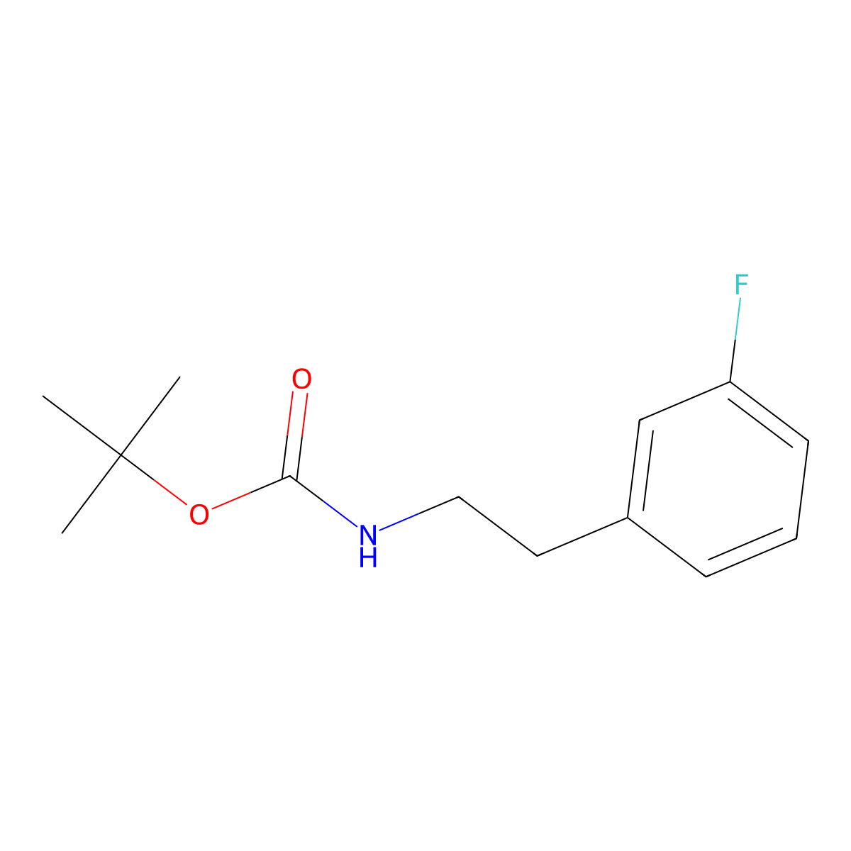 Tert-butyl 3-fluorophenethylcarbamate molecular structure, CAS 1480864-92-3