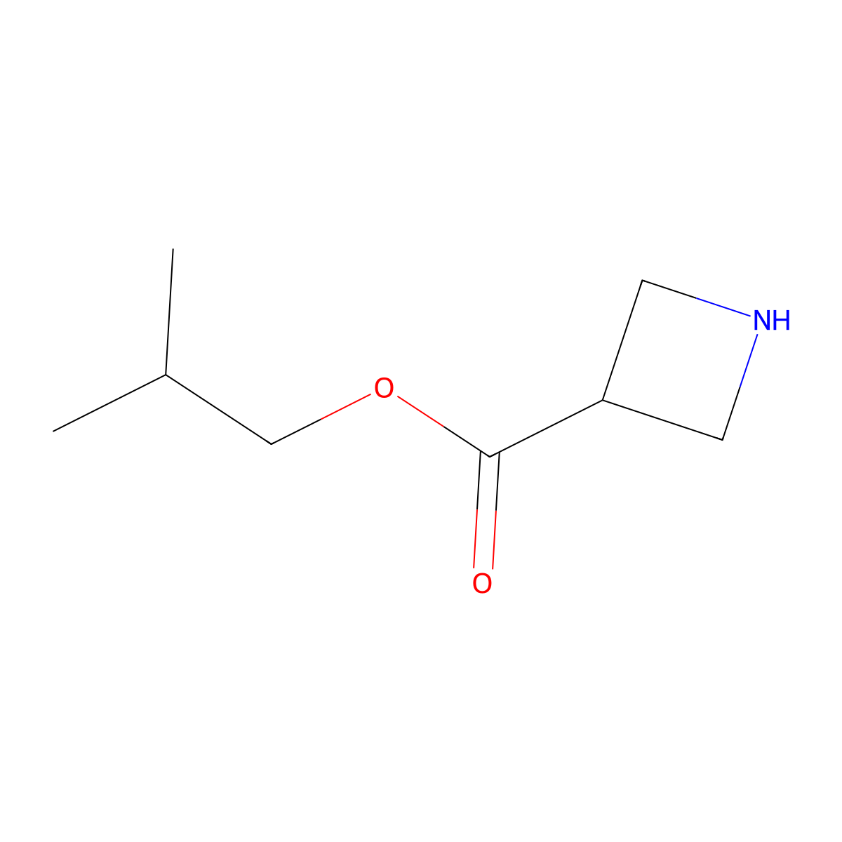 2-Methylpropyl azetidine-3-carboxylate molecular structure, CAS 1480876-72-9