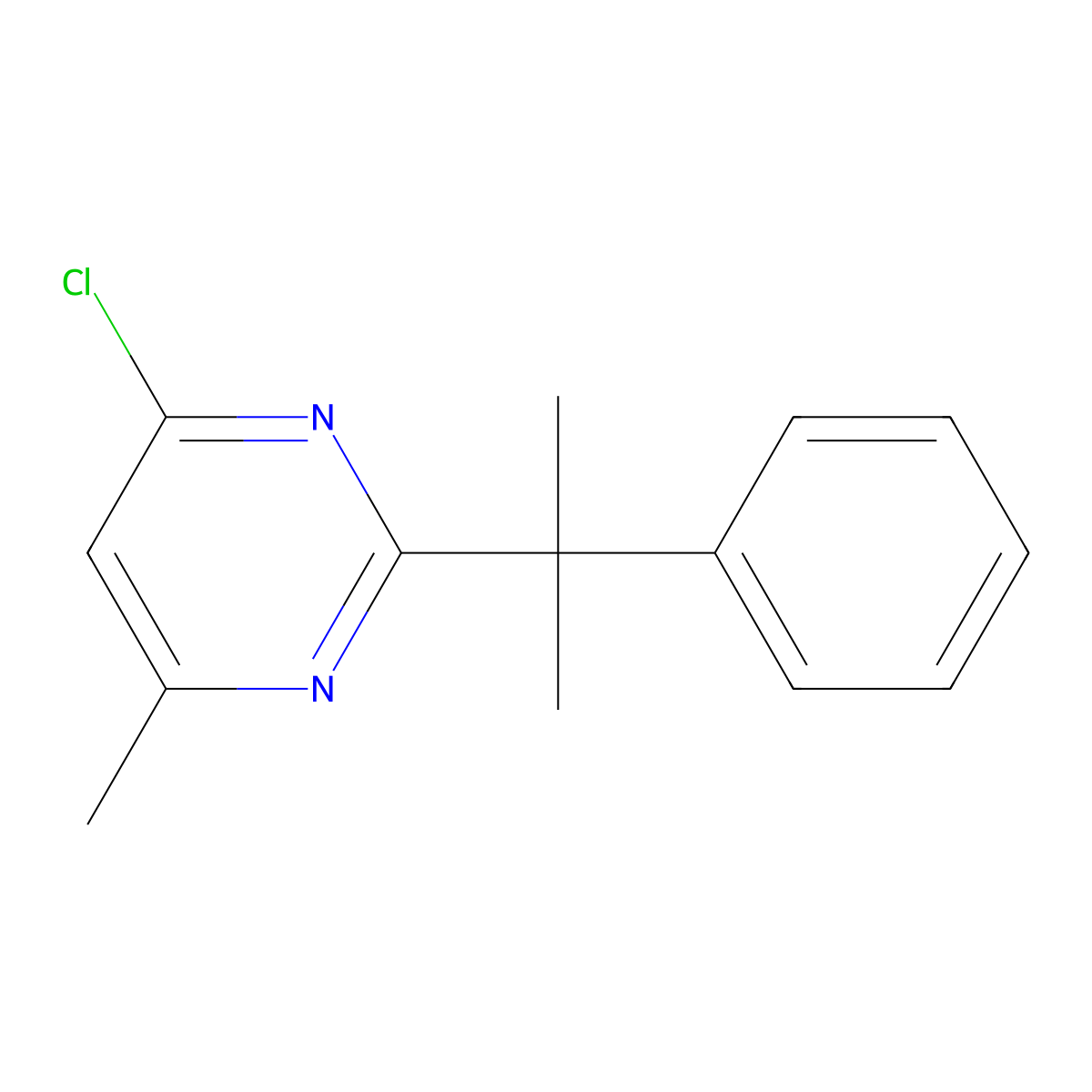 4-Chloro-6-methyl-2-(2-phenylpropan-2-yl)pyrimidine molecular structure, CAS 1480876-77-4