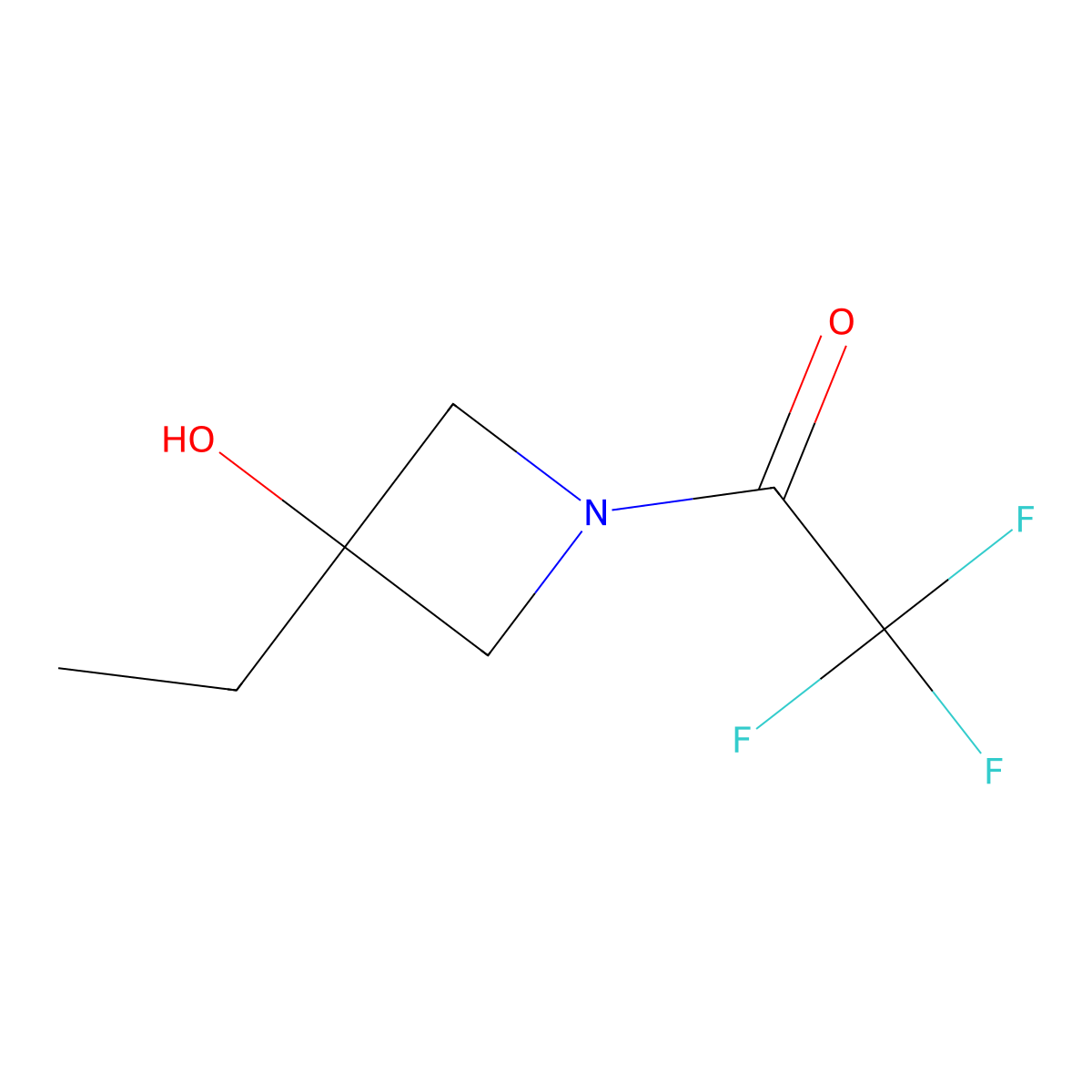 1-(3-Ethyl-3-hydroxyazetidin-1-yl)-2,2,2-trifluoroethan-1-one molecular structure, CAS 1480879-83-1