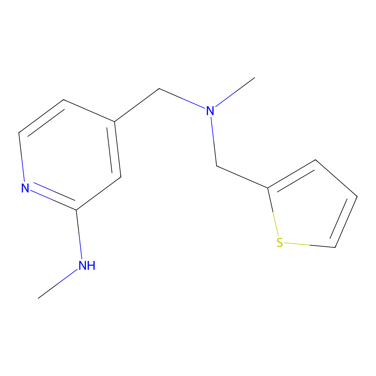N-methyl-4-({methyl[(thiophen-2-yl)methyl]amino}methyl)pyridin-2-amine molecular structure, CAS 1480884-92-1