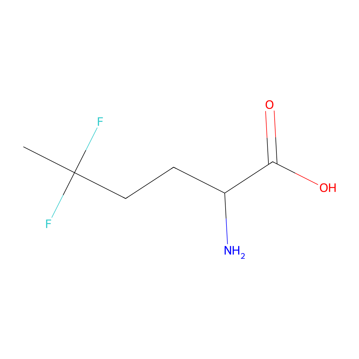 (2S)-2-amino-5,5-difluorohexanoic acid molecular structure, CAS 148091-91-2