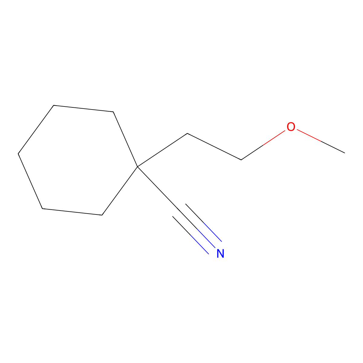 1-(2-Methoxyethyl)cyclohexane-1-carbonitrile molecular structure, CAS 1480950-22-8