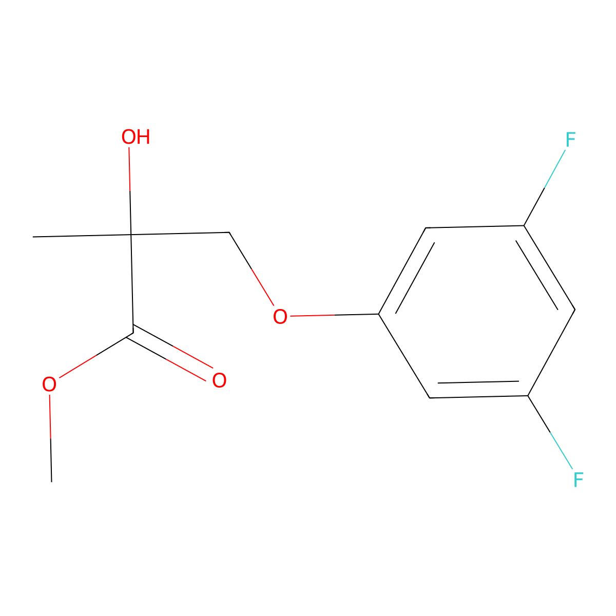 Methyl 3-(3,5-difluorophenoxy)-2-hydroxy-2-methylpropanoate molecular structure, CAS 1480951-74-3