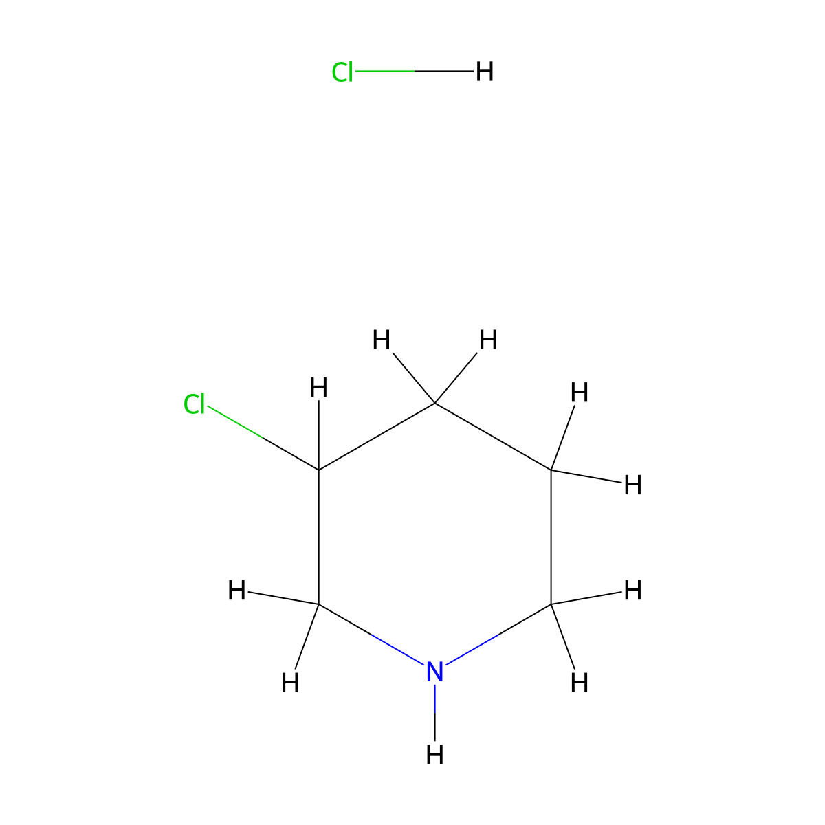 3-Chloro-piperidine hydrochloride molecular structure, CAS 148096-22-4