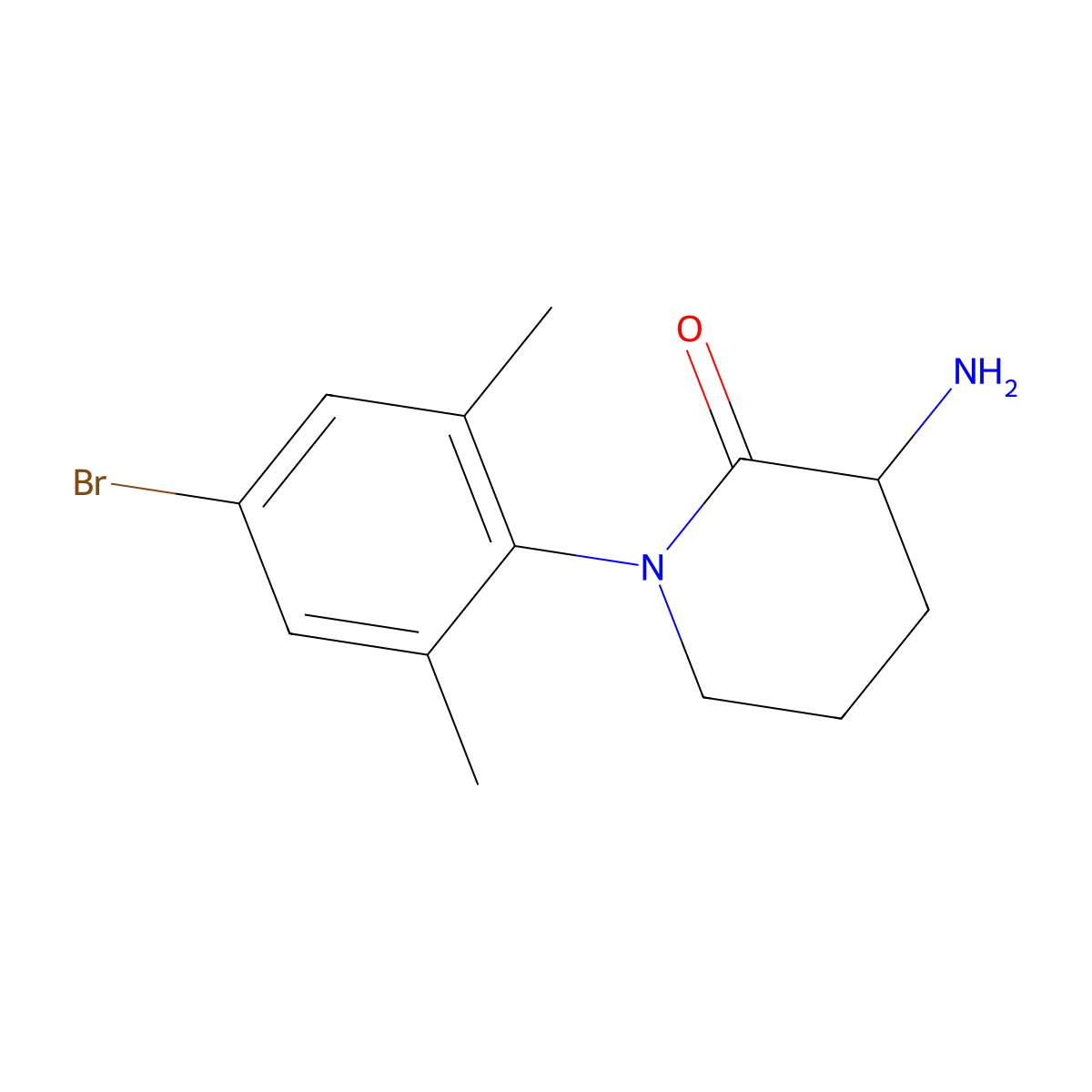 3-Amino-1-(4-bromo-2,6-dimethylphenyl)piperidin-2-one molecular structure, CAS 1480961-41-8