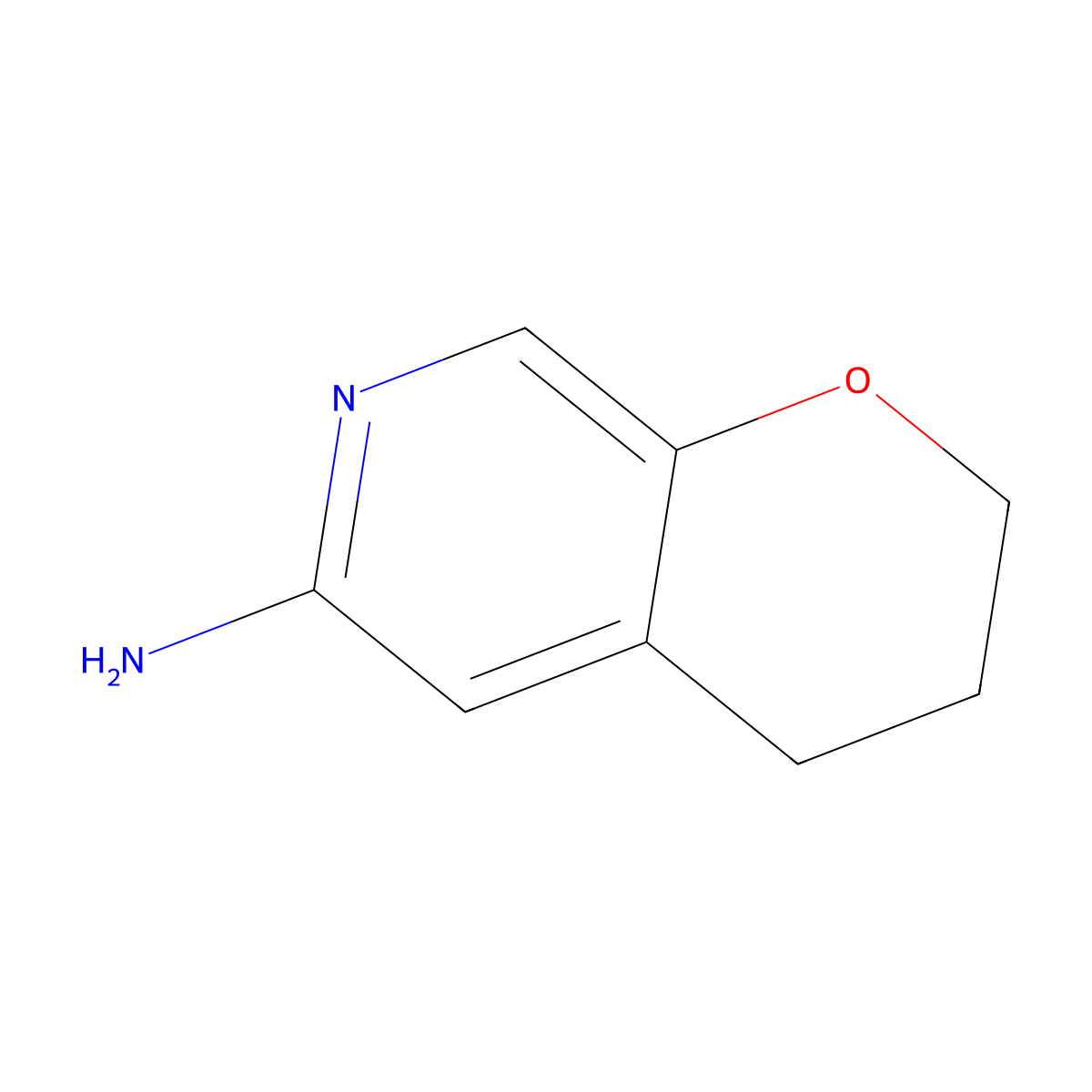 2H,3H,4H-Pyrano[2,3-c]pyridin-6-amine molecular structure, CAS 1480963-56-1