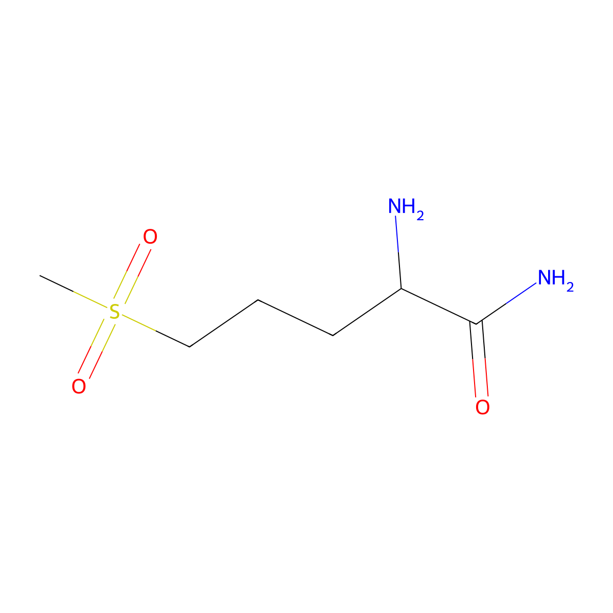 2-Amino-5-methanesulfonylpentanamide molecular structure, CAS 1480978-15-1