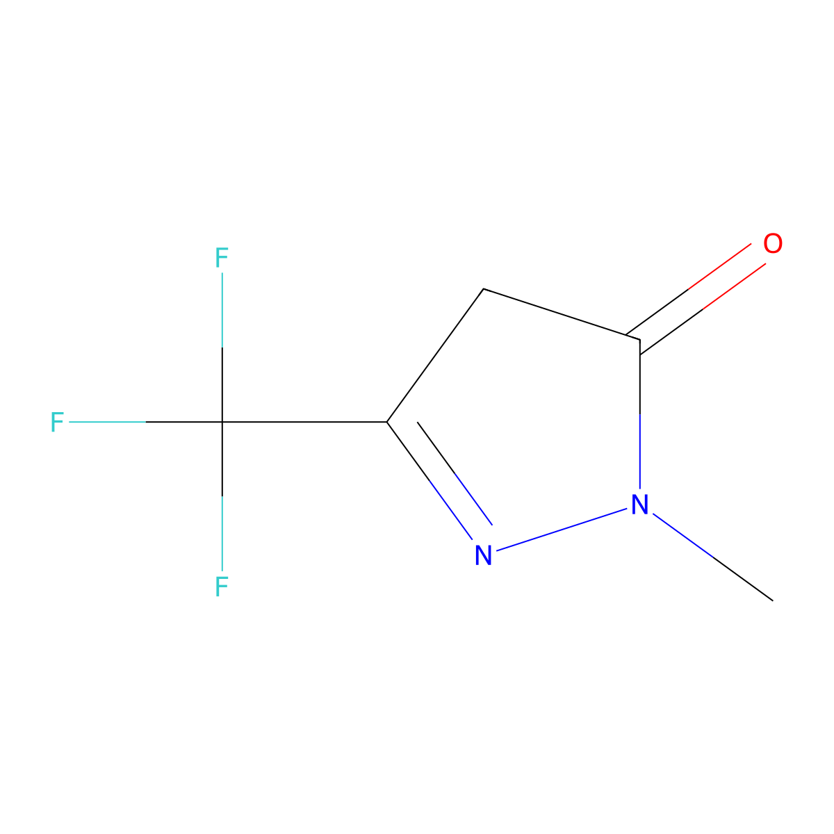 1-Methyl-3-trifluoromethyl-2-pyrazolin-5-one molecular structure, CAS 1481-02-3