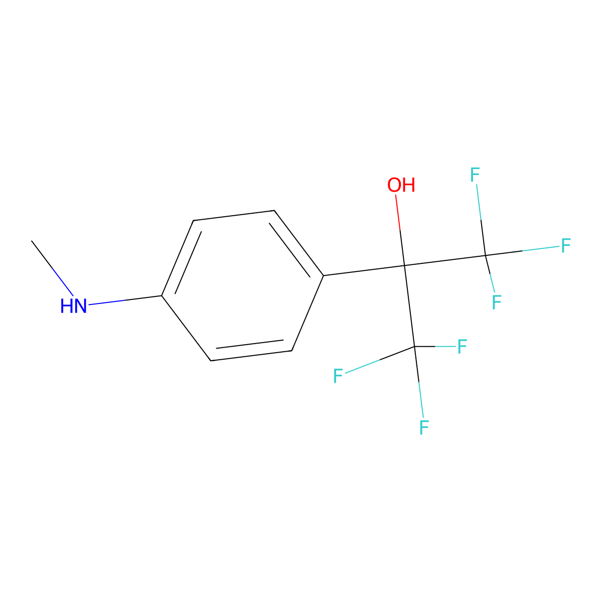 1,1,1,3,3,3-Hexafluoro-2-(4-(methylamino)phenyl)propan-2-OL molecular structure, CAS 1481-11-4