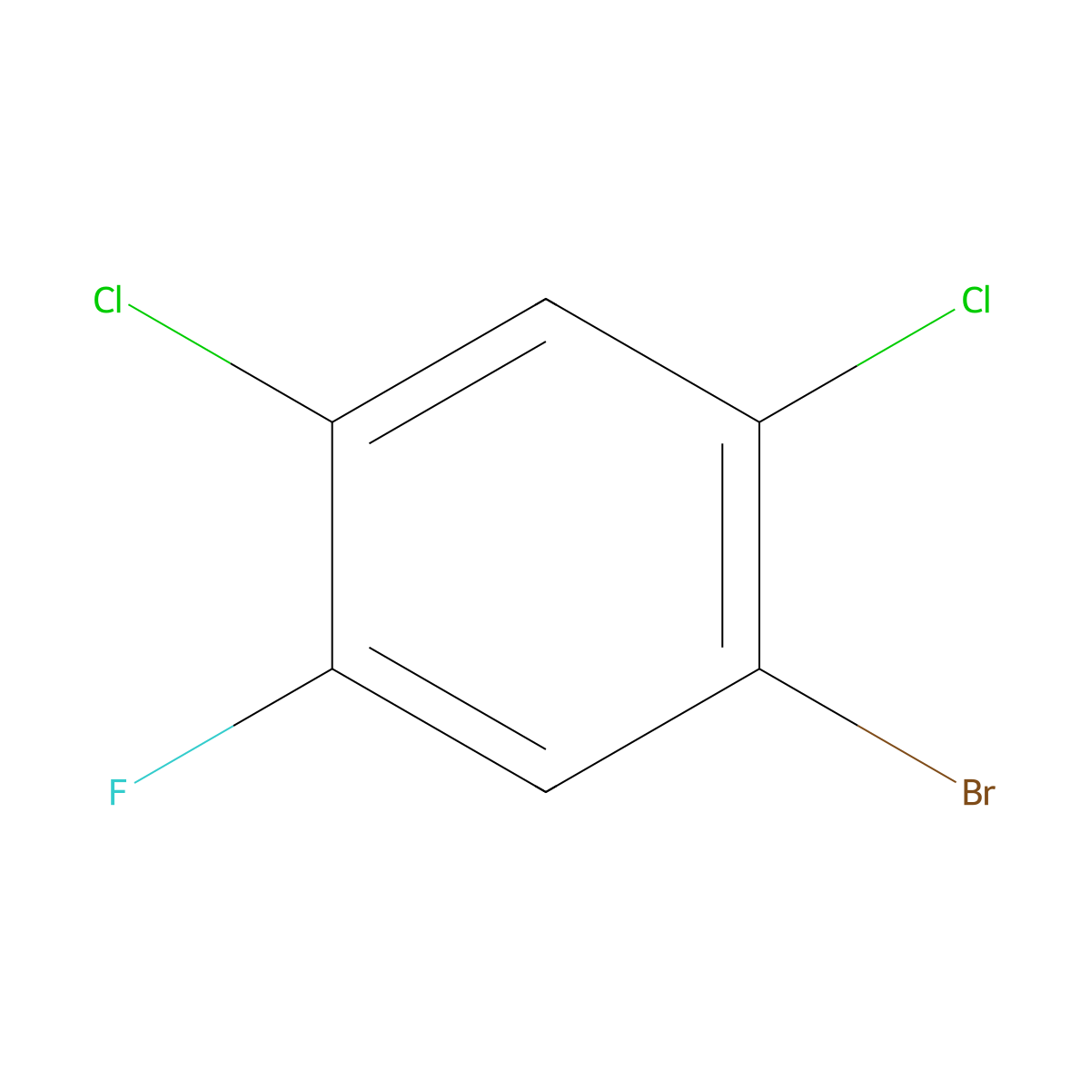 1-Bromo-2,4-dichloro-5-fluorobenzene molecular structure, CAS 1481-63-6