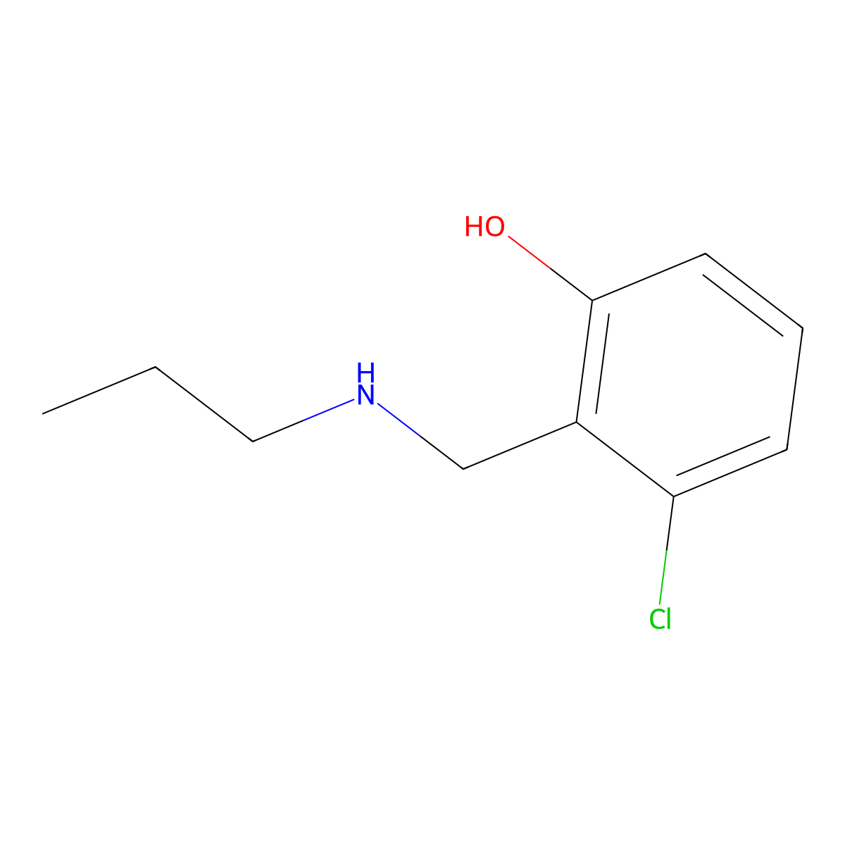 3-Chloro-2-[(propylamino)methyl]phenol molecular structure, CAS 1481003-14-8