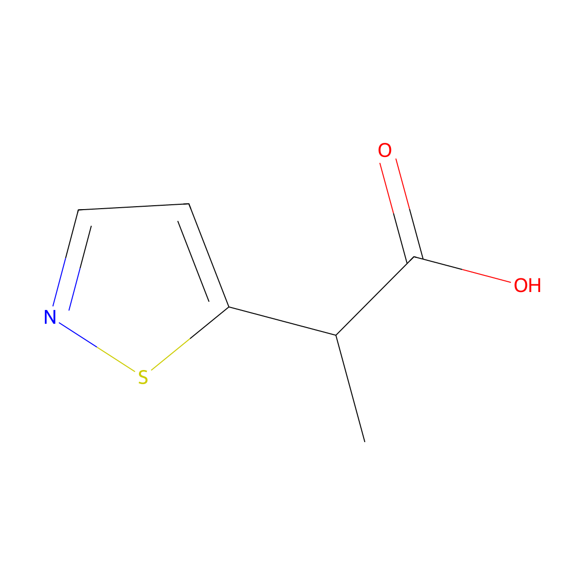 2-(1,2-Thiazol-5-yl)propanoic acid molecular structure, CAS 1481012-35-4