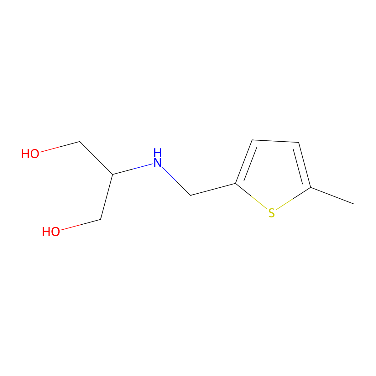 2-{[(5-Methylthiophen-2-yl)methyl]amino}propane-1,3-diol molecular structure, CAS 1481013-15-3