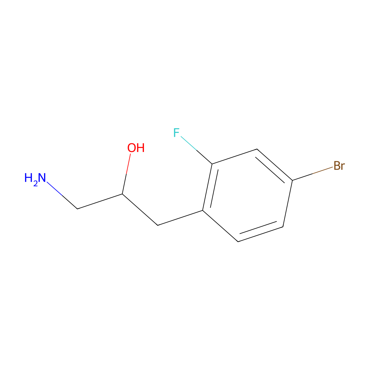 1-Amino-3-(4-bromo-2-fluorophenyl)propan-2-ol molecular structure, CAS 1481014-80-5