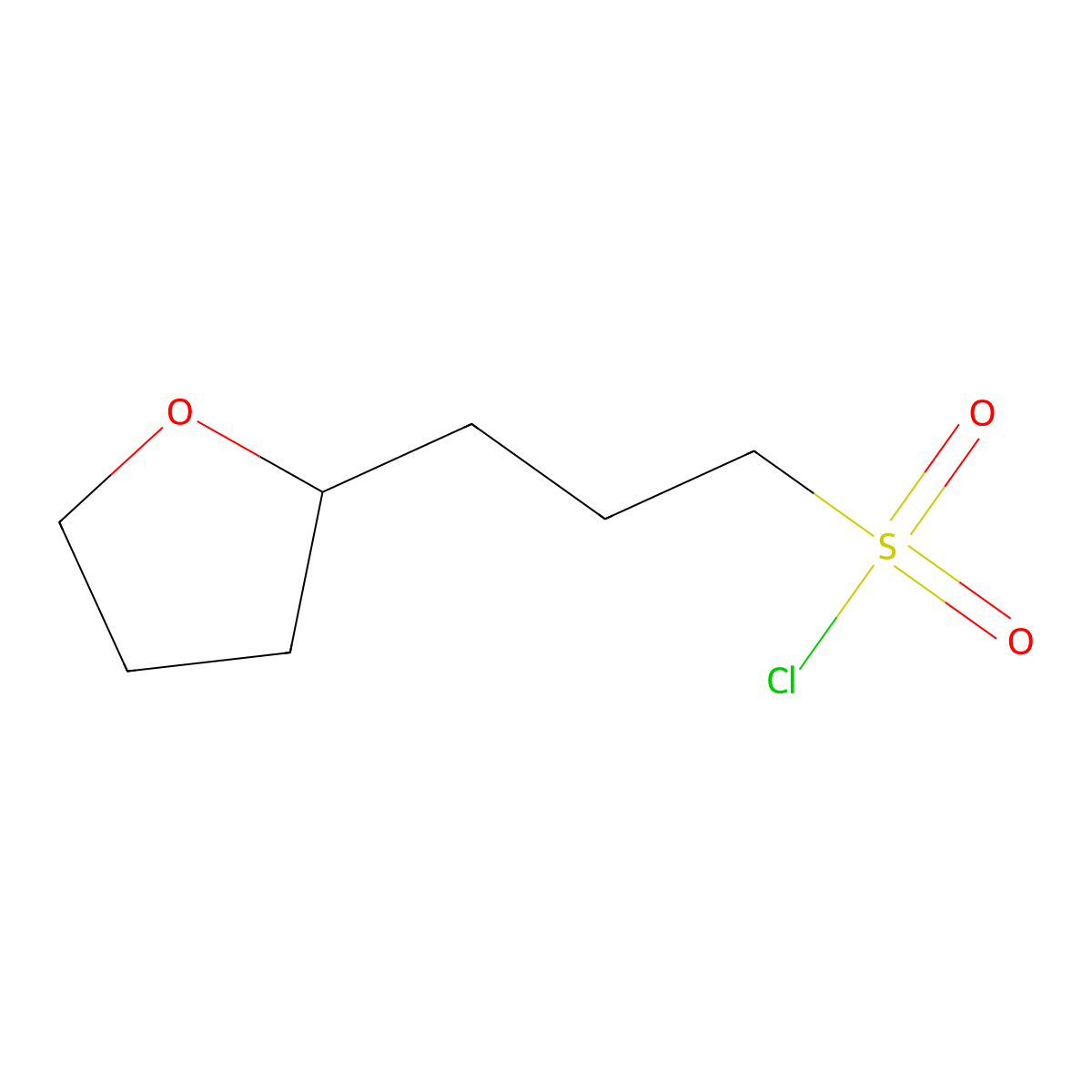 3-(Oxolan-2-yl)propane-1-sulfonyl chloride molecular structure, CAS 1481037-71-1