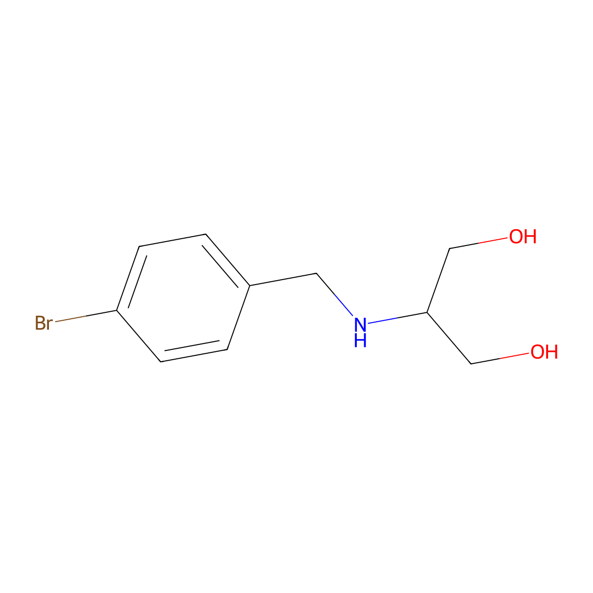 2-{[(4-Bromophenyl)methyl]amino}propane-1,3-diol molecular structure, CAS 1481039-25-1