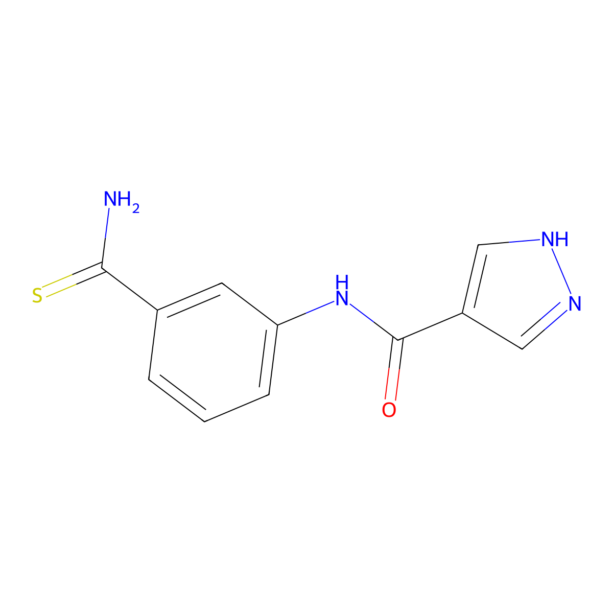N-(3-carbamothioylphenyl)-1H-pyrazole-4-carboxamide molecular structure, CAS 1481045-74-2