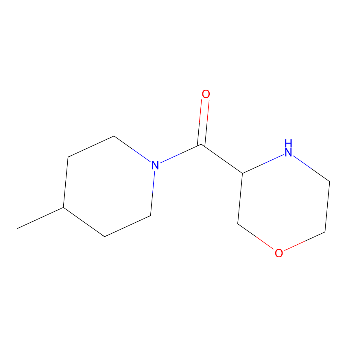 (4-Methylpiperidin-1-yl)(morpholin-3-yl)methanone molecular structure, CAS 1481070-05-6