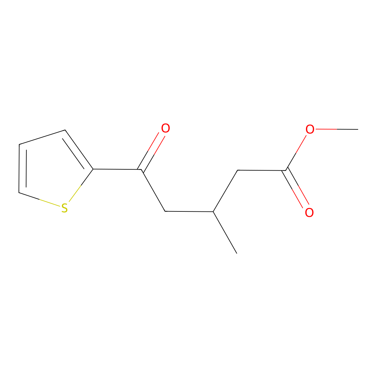 Methyl 5-(2-thienyl)-3-methyl-5-oxovalerate molecular structure, CAS 14811-68-8