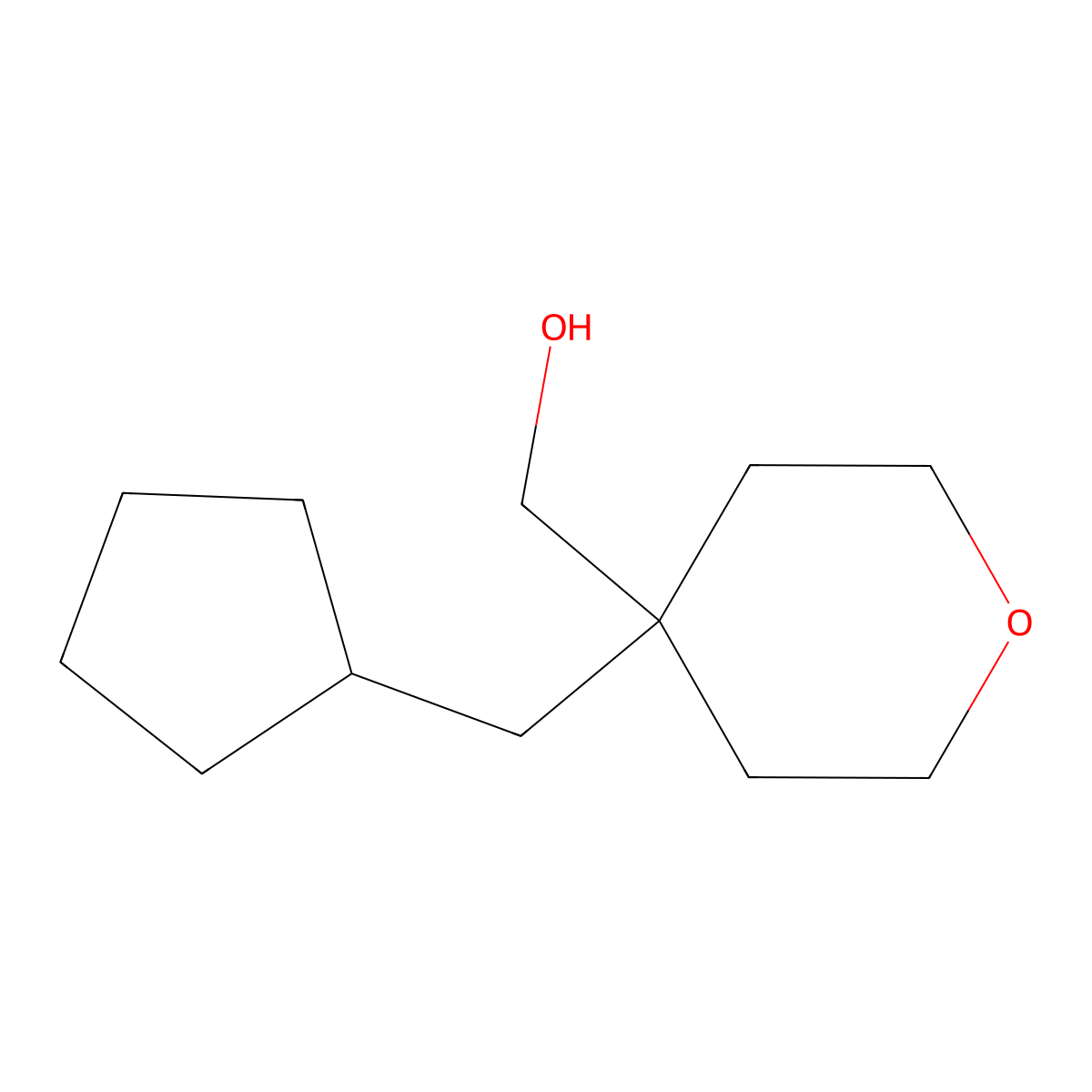 [4-(Cyclopentylmethyl)oxan-4-yl]methanol molecular structure, CAS 1481102-04-8