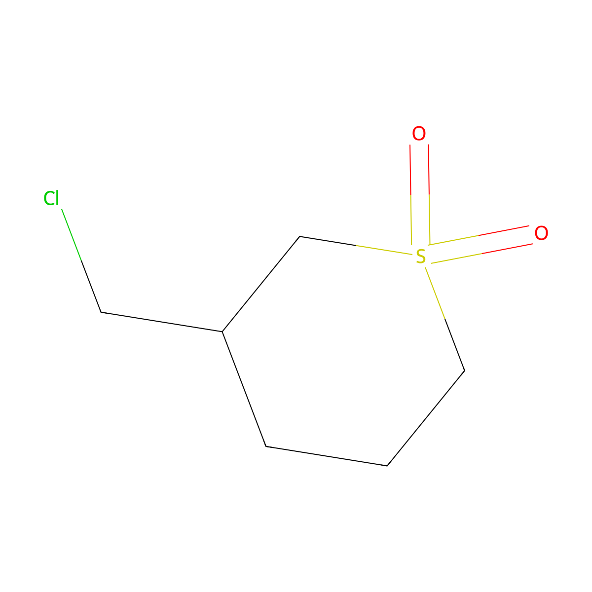 3-(Chloromethyl)-1lambda6-thiane-1,1-dione molecular structure, CAS 1481109-28-7