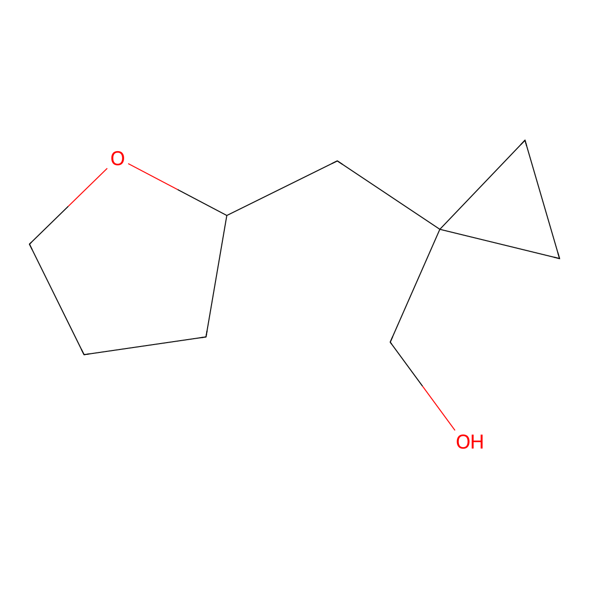{1-[(Oxolan-2-yl)methyl]cyclopropyl}methanol molecular structure, CAS 1481113-58-9