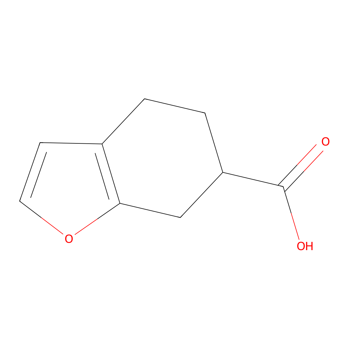 4,5,6,7-Tetrahydrobenzofuran-6-carboxylic acid molecular structure, CAS 1481114-96-8