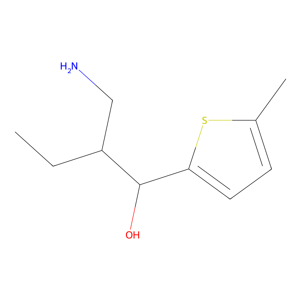 2-(Aminomethyl)-1-(5-methylthiophen-2-yl)butan-1-ol molecular structure, CAS 1481116-79-3