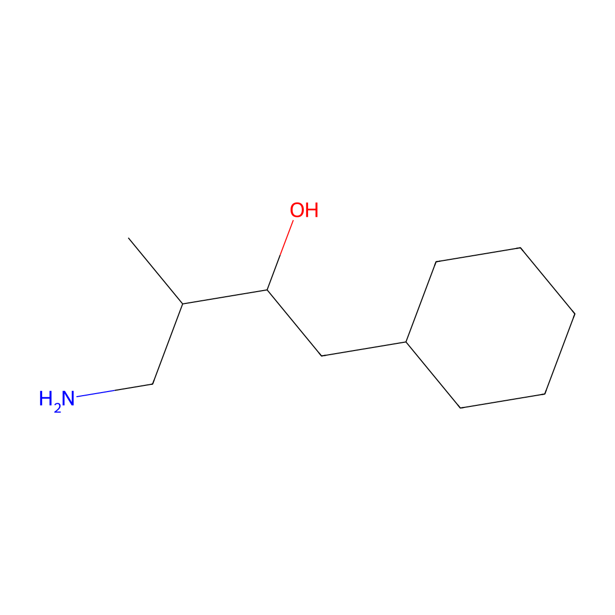 4-Amino-1-cyclohexyl-3-methylbutan-2-ol molecular structure, CAS 1481120-83-5