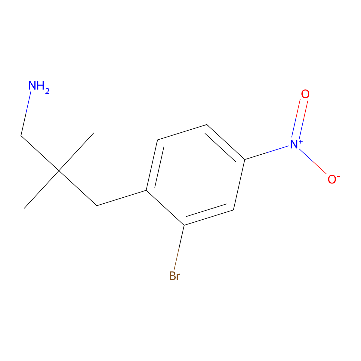 3-(2-Bromo-4-nitrophenyl)-2,2-dimethylpropan-1-amine molecular structure, CAS 1481139-06-3