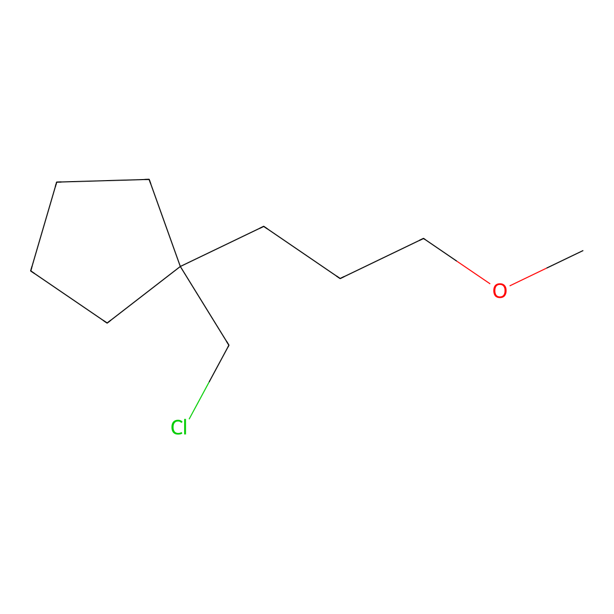 1-(Chloromethyl)-1-(3-methoxypropyl)cyclopentane molecular structure, CAS 1481144-85-7
