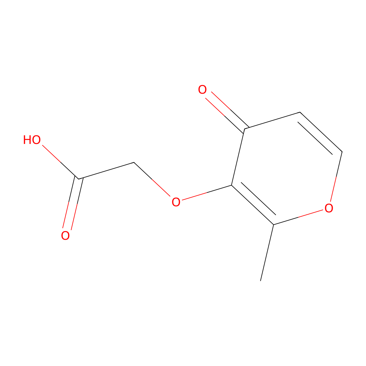 2-[(2-Methyl-4-oxo-4H-pyran-3-yl)oxy]acetic acid molecular structure, CAS 148115-82-6