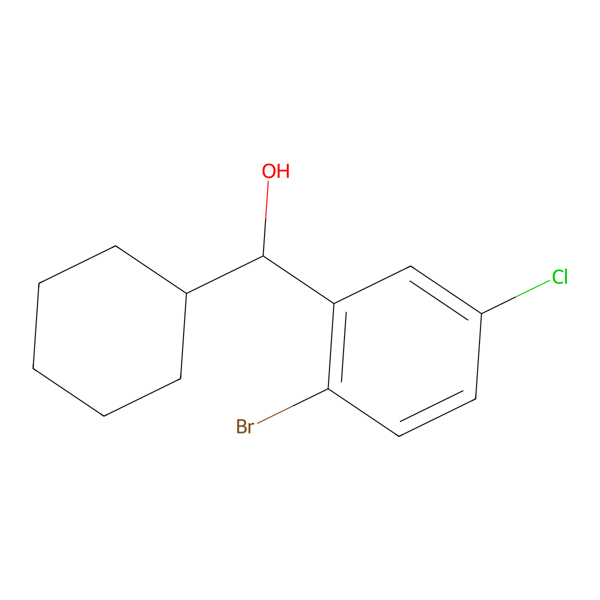 2-Bromo-5-chloro-alpha-cyclohexylbenZenemethanol molecular structure, CAS 1481154-63-5