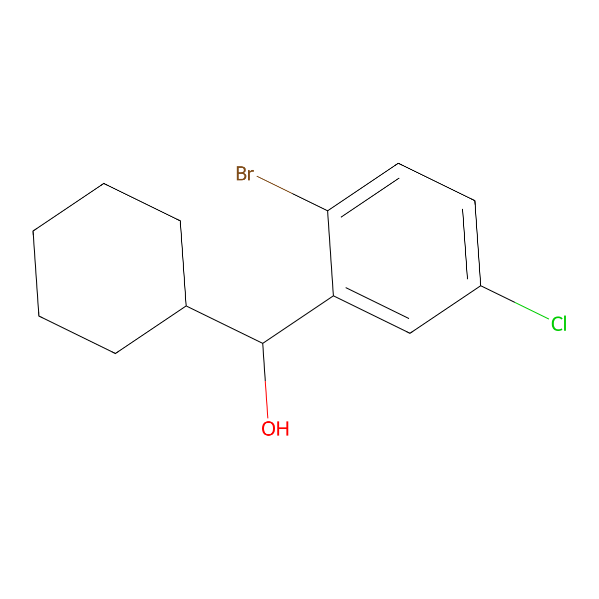 2-Bromo-5-chloro-alpha-cyclohexylbenZenemethanol molecular structure, CAS 1481154-63-5