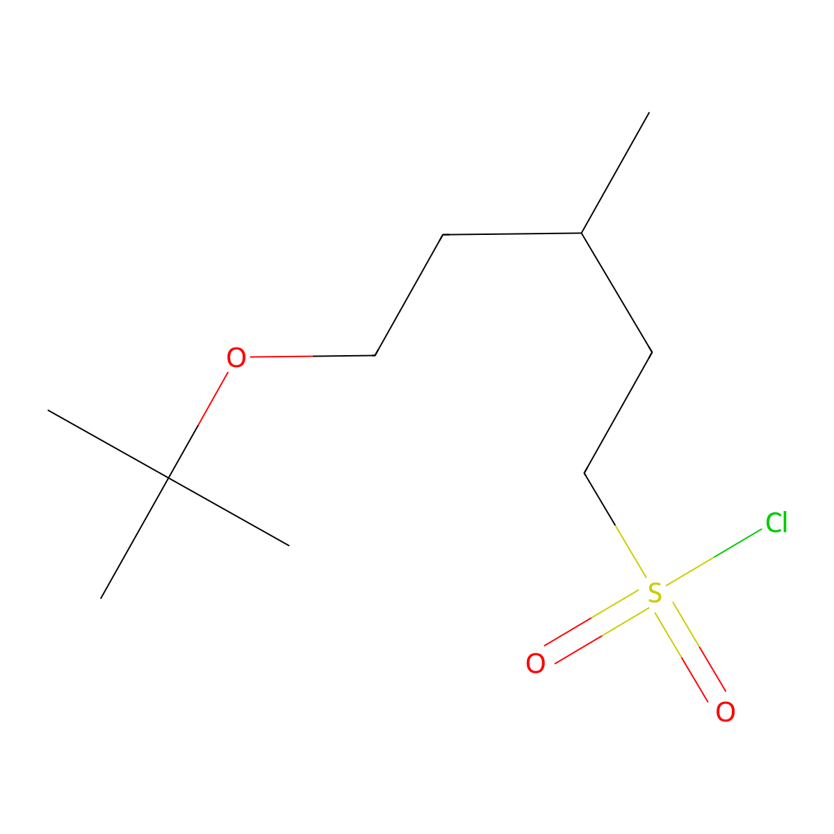 5-(Tert-butoxy)-3-methylpentane-1-sulfonyl chloride molecular structure, CAS 1481158-98-8