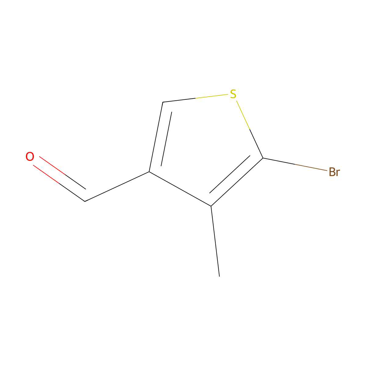 5-Bromo-4-methylthiophene-3-carbaldehyde molecular structure, CAS 1481163-54-5