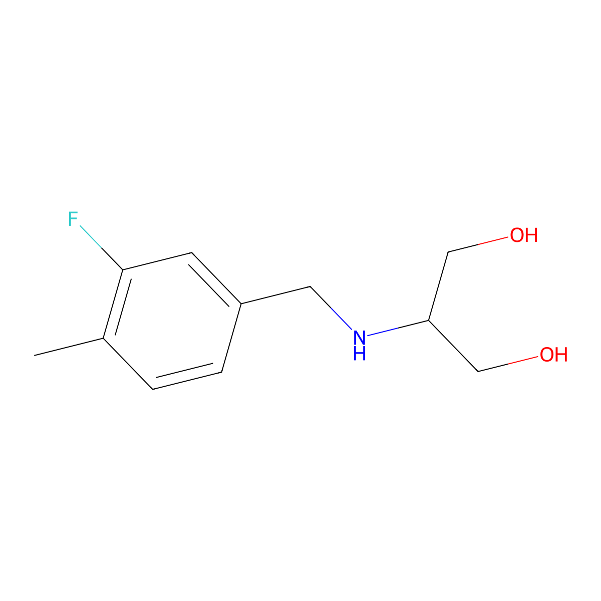 2-{[(3-Fluoro-4-methylphenyl)methyl]amino}propane-1,3-diol molecular structure, CAS 1481165-58-5