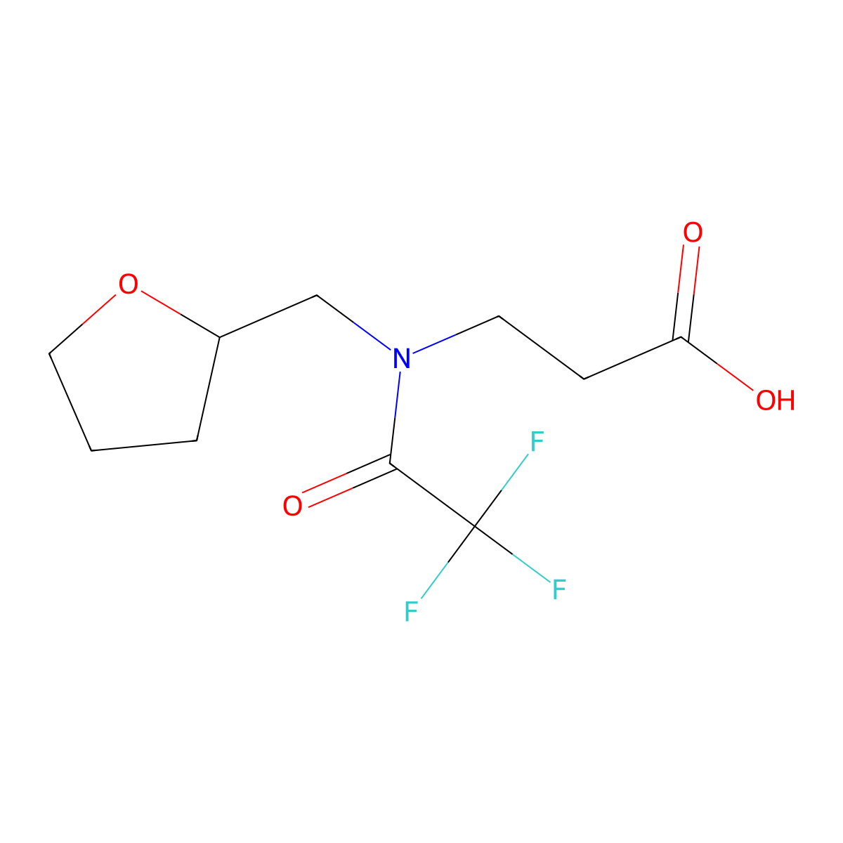 3-{2,2,2-trifluoro-N-[(oxolan-2-yl)methyl]acetamido}propanoic acid molecular structure, CAS 1481170-13-1